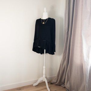 Black bell-sleeves top